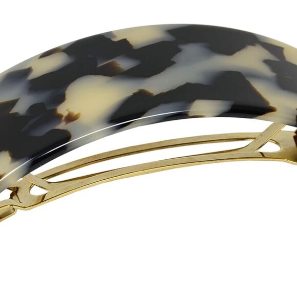 Accessories - Broad Curved Oblong White Tokyo 3 3/4” Celluloid Automatic Extra Wide Volume Hai